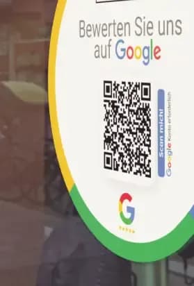 Aufsteller mit QR-Code „Bewerten Sie uns auf Google“